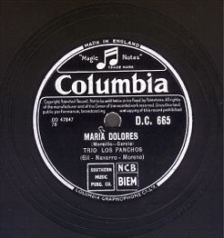 英国コロンビアSP盤Maria Dolores